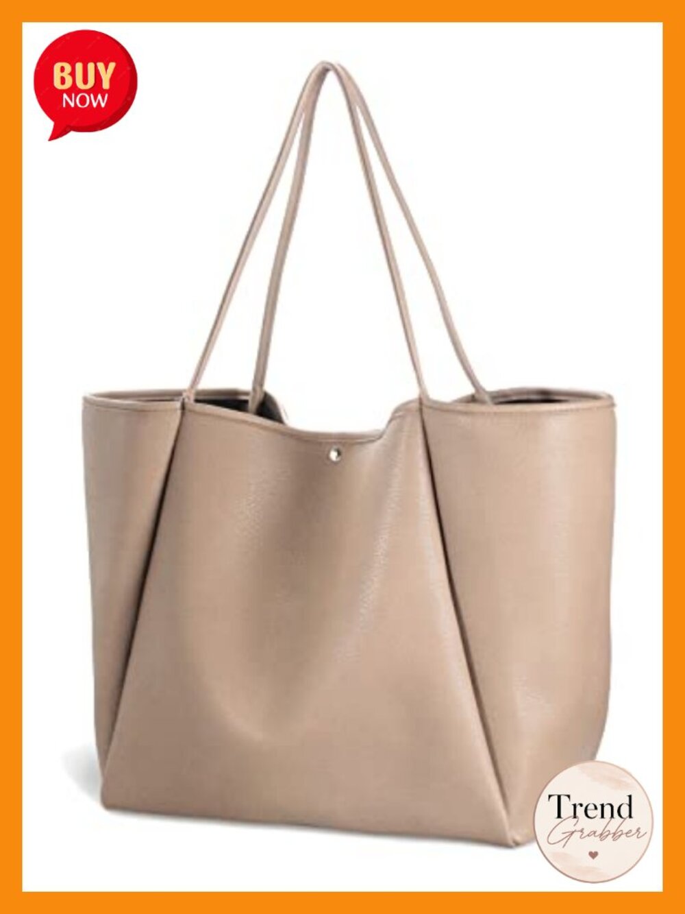 Oversize PU Leather Tote Weekender Bag Shopper Handbag Travel Purse